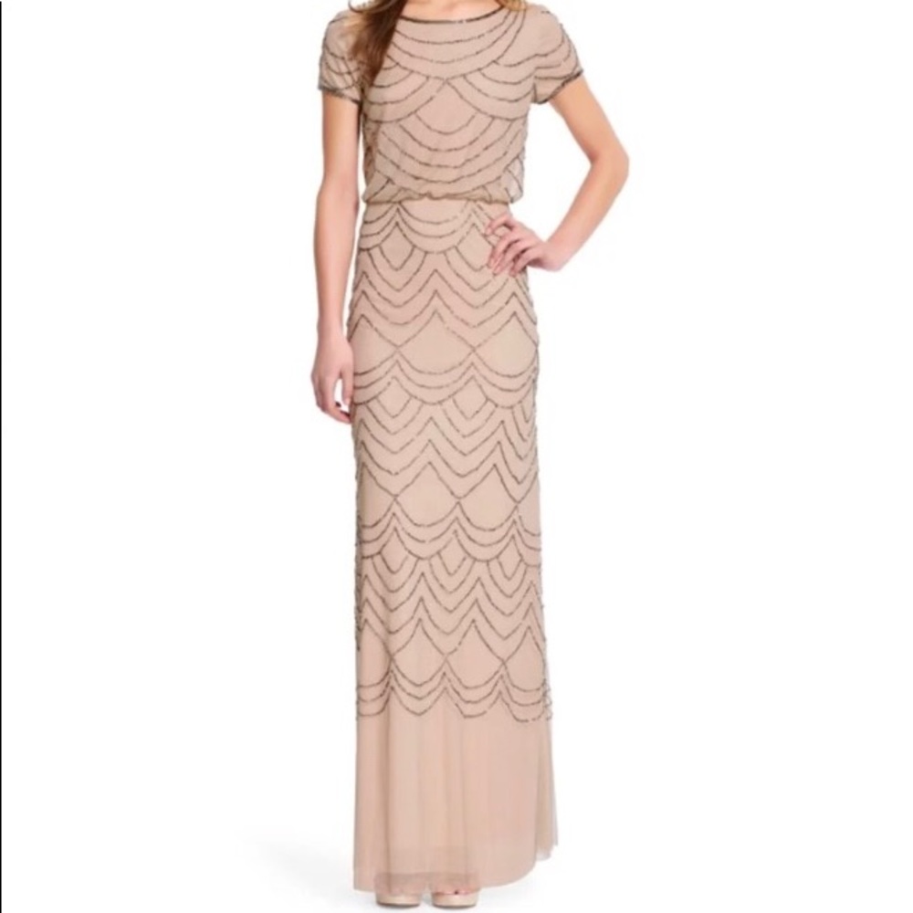 Adrianna Papell beaded blouse gown